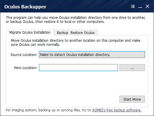 「Oculus Backupper」v1.0