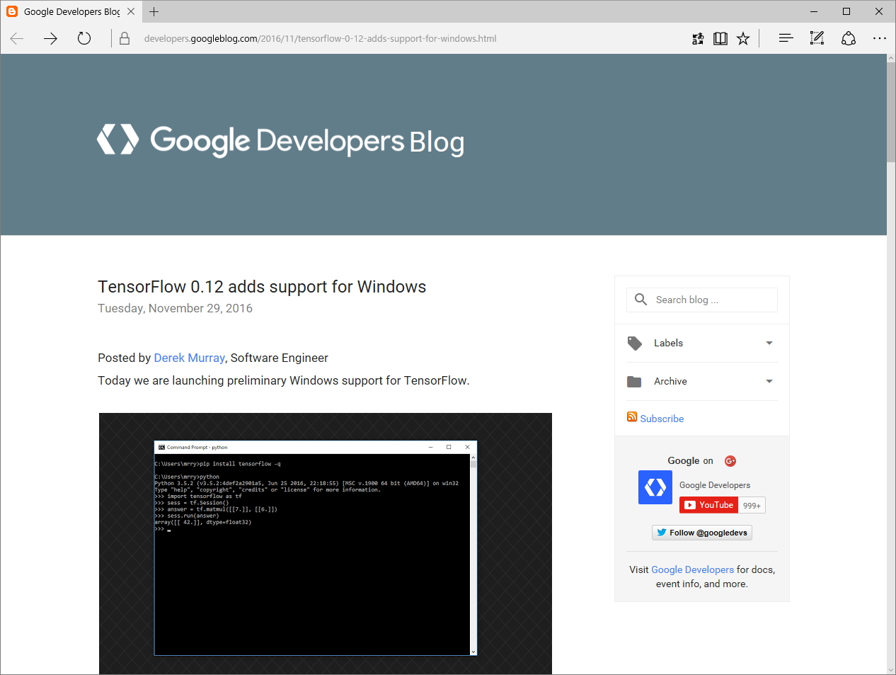 Googleの公式ブログ“Google Developers Blog”