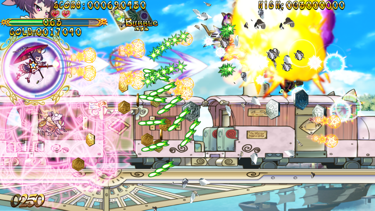 パステルカラーで描かれるファンタジックな横スクロールシューティング