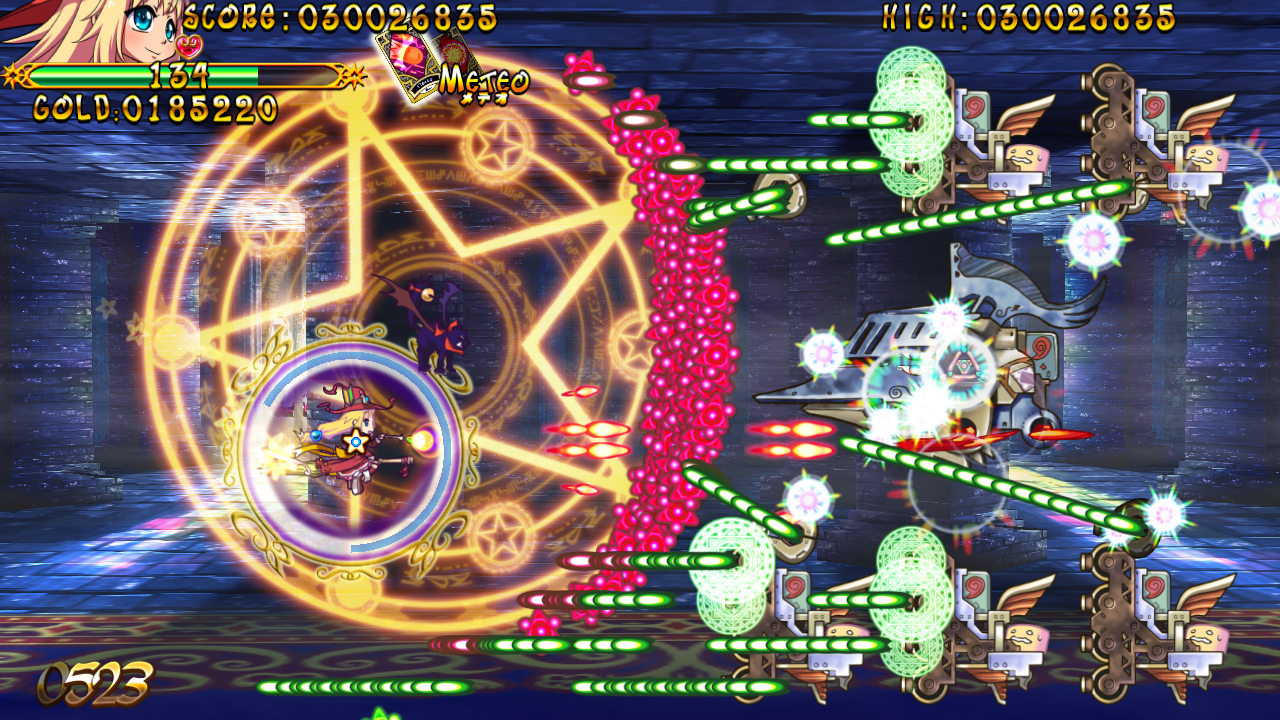 大量の弾幕も、魔法陣ですべて受け止められる