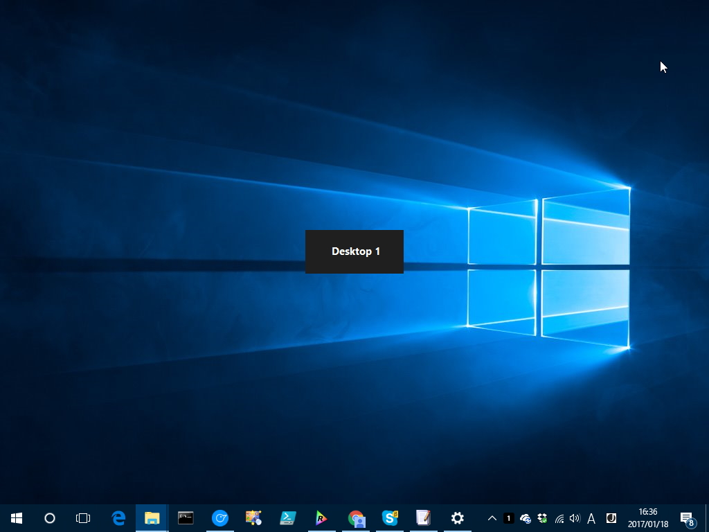 仮想デスクトップに名前を付けて、切り替え時にツールチップで表示。仮想デスクトップごとに異なる壁紙を設定することも