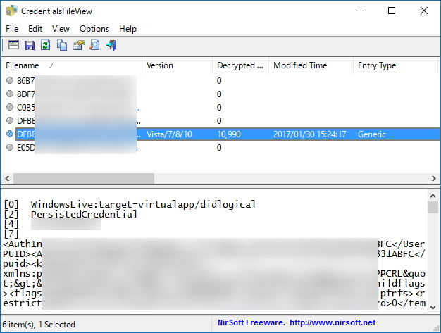 「CredentialsFileView」v1.05