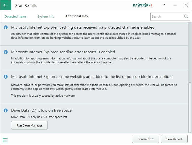 ［Additional Info］タブ