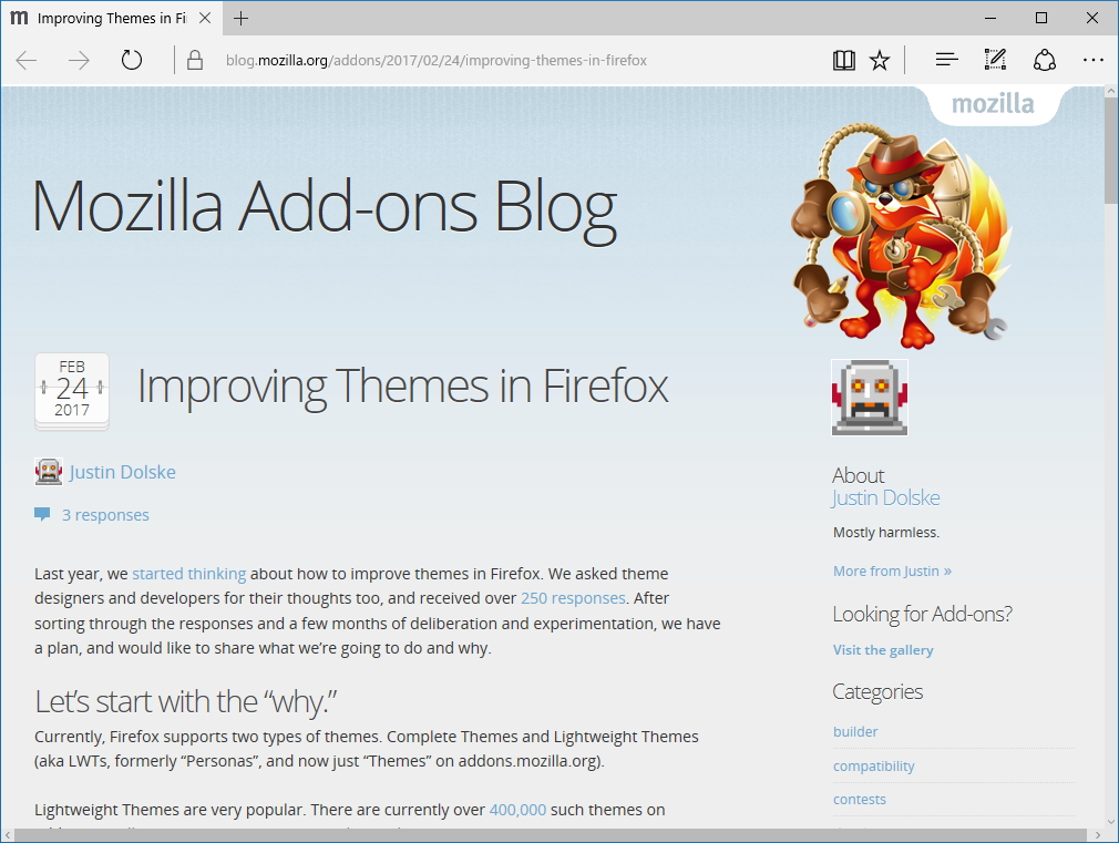 公式ブログ“Mozilla Add-ons Blog”