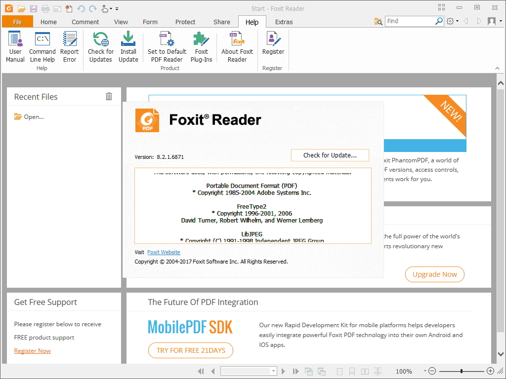 「Foxit Reader」8.2.1」