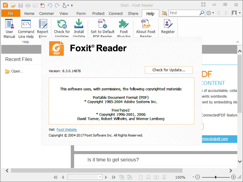 「Foxit Reader」v8.3.0.14878