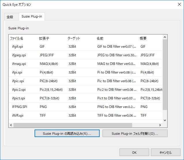 「Susie」プラグインで対応形式を拡充