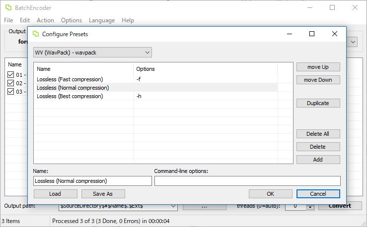 パラメーターやオプションもGUIで設定可能