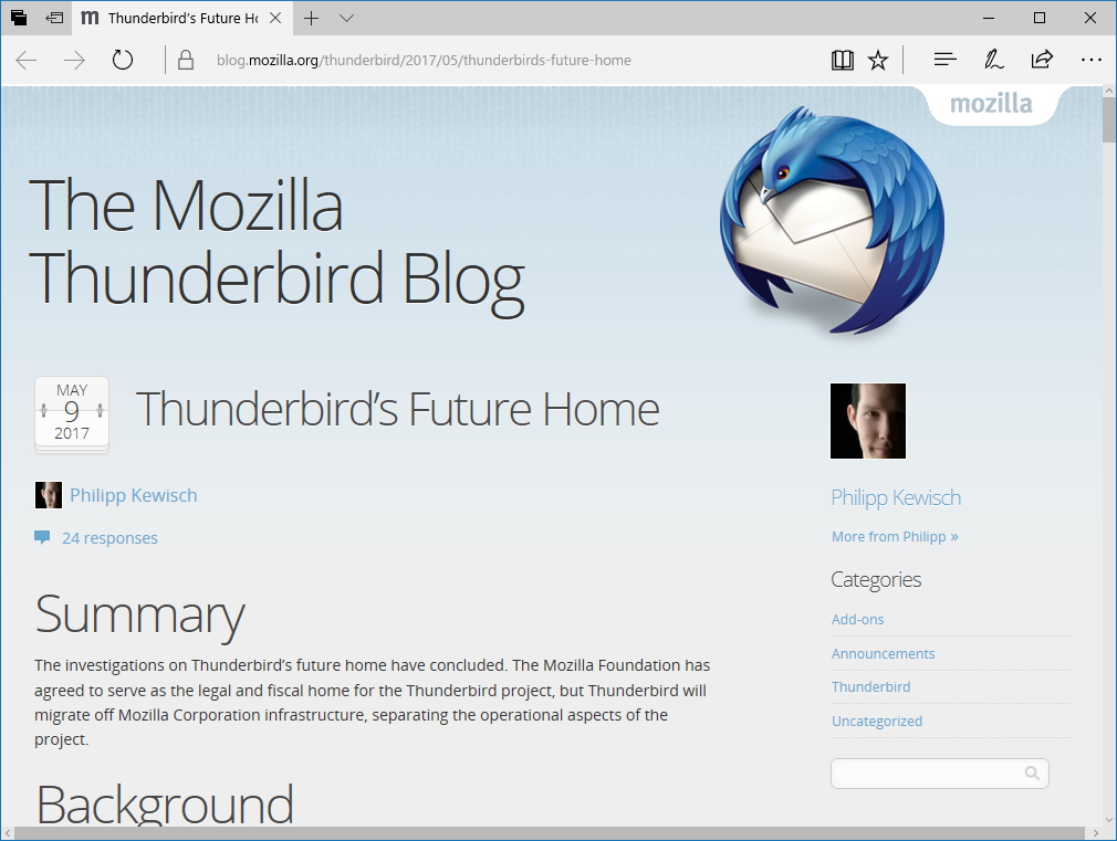 “The Mozilla Thunderbird Blog”
