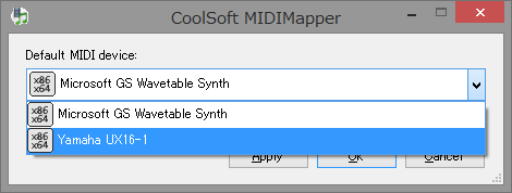 「CoolSoft MIDIMapper」beta5