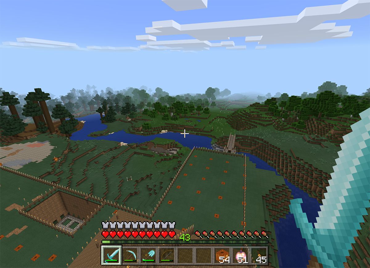 表示距離24チャンクの状態。ちなみに記事トップにある画像は最大の56チャンクに設定してあります