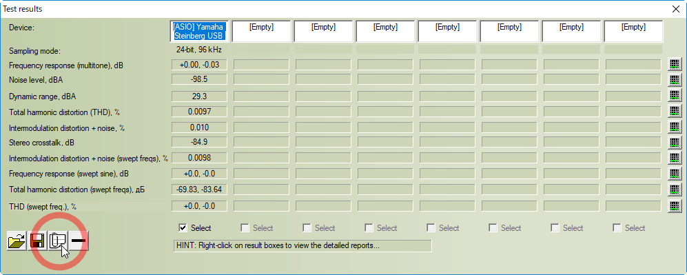 レポートの出力ボタン