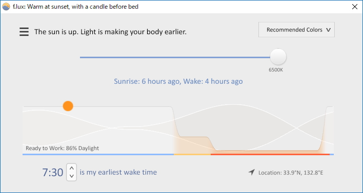 「f.lux」v4.32.0.0