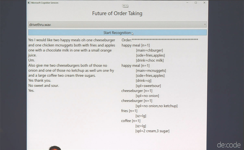 左側は注文者の声をテキスト化した状態。右側は内容を分析してオーダー表を作成。細かく見るとサイドメニューやドリンクなども細かくピックアップしている