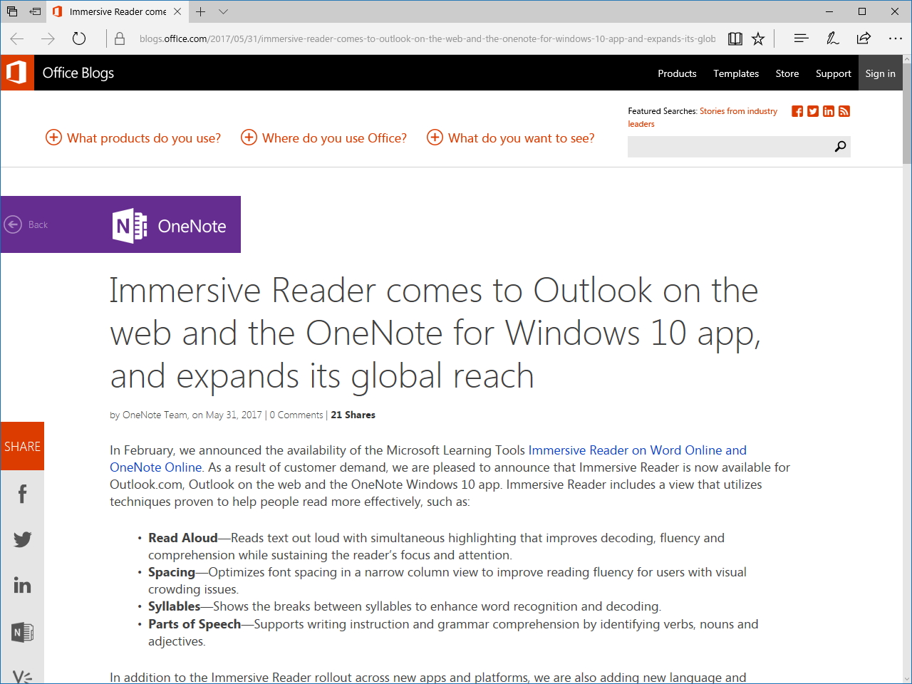 公式ブログ“Office Blogs”