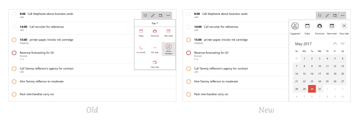 カレンダーコントロールもシンプルでわかりやすく