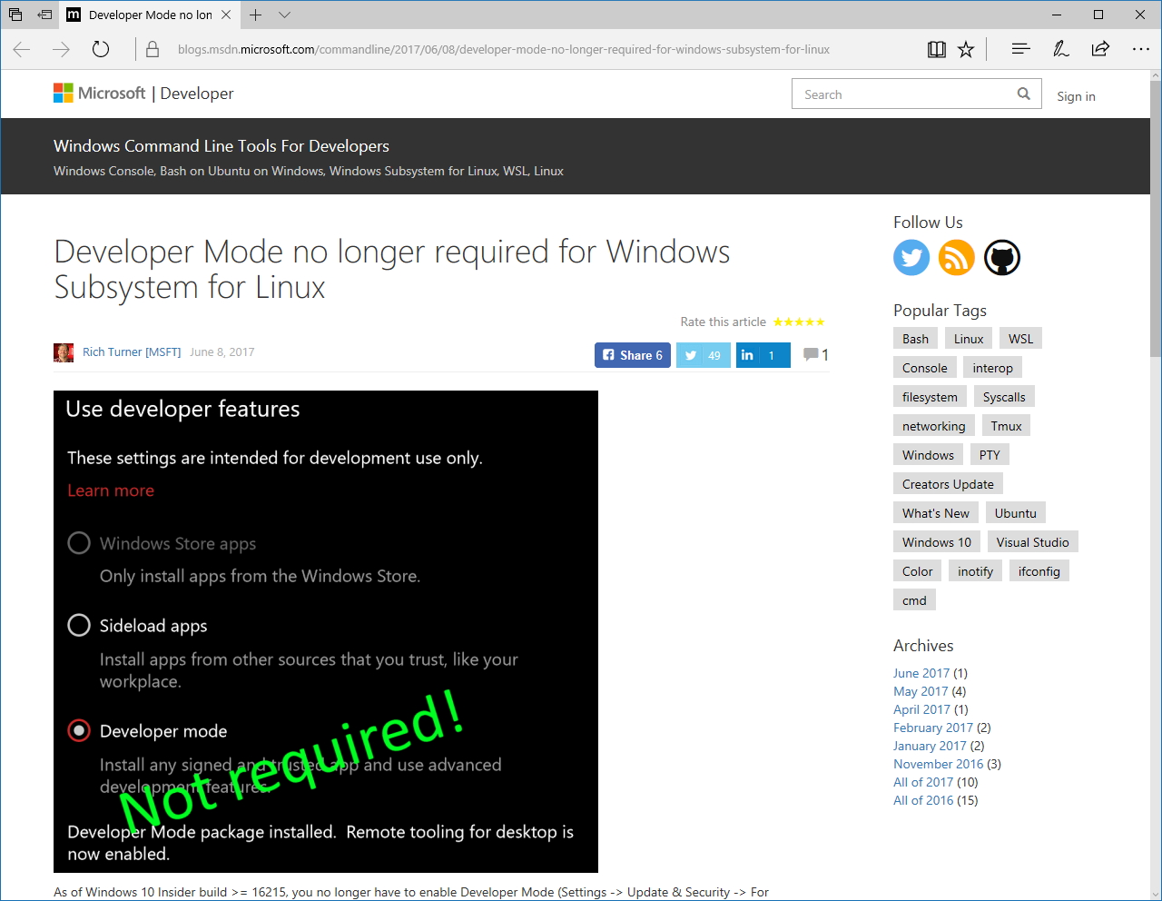 公式ブログ“Windows Command Line Tools For Developers”
