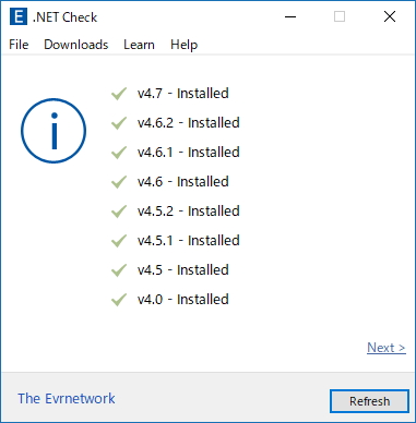「Evrnet .NET Check」v2.0.0