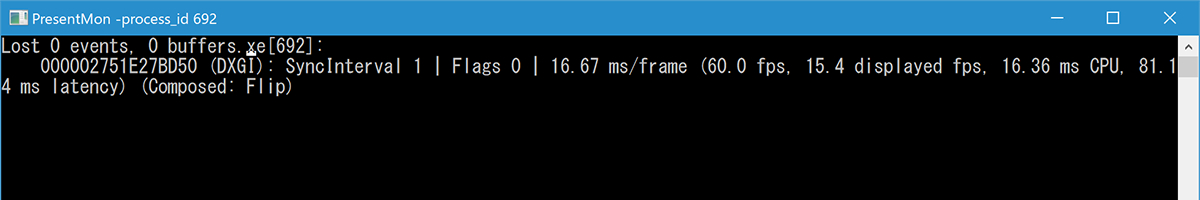 別途ウィンドウが開き、指定したUWPゲームのFPSが表示されます
