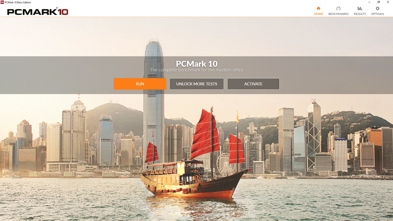 “PCMark 10 benchmark”を実行