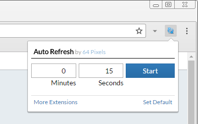 Chromeの拡張機能「Auto Refresh」ではタブの更新間隔を任意の分および秒で指定できます