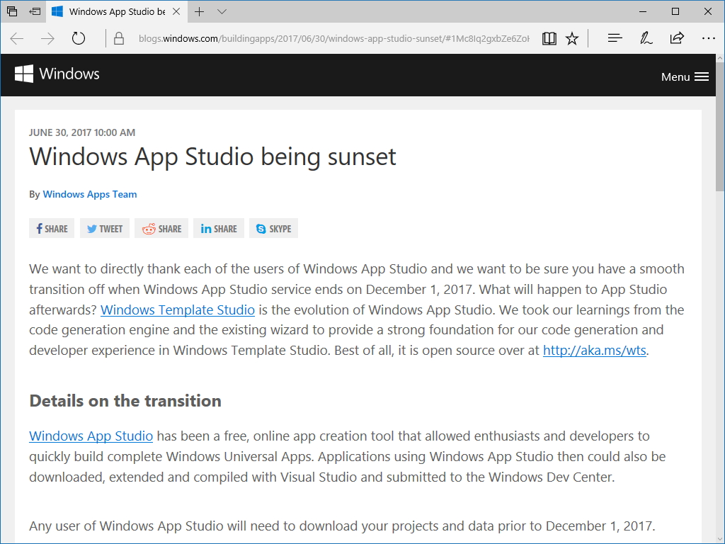 公式ブログ“Building Apps for Windows”