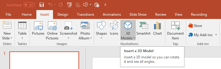 Windows デスクトップ版「Microsoft Office」に3Dモデルを挿入する機能が追加（同社のWebサイトから引用）