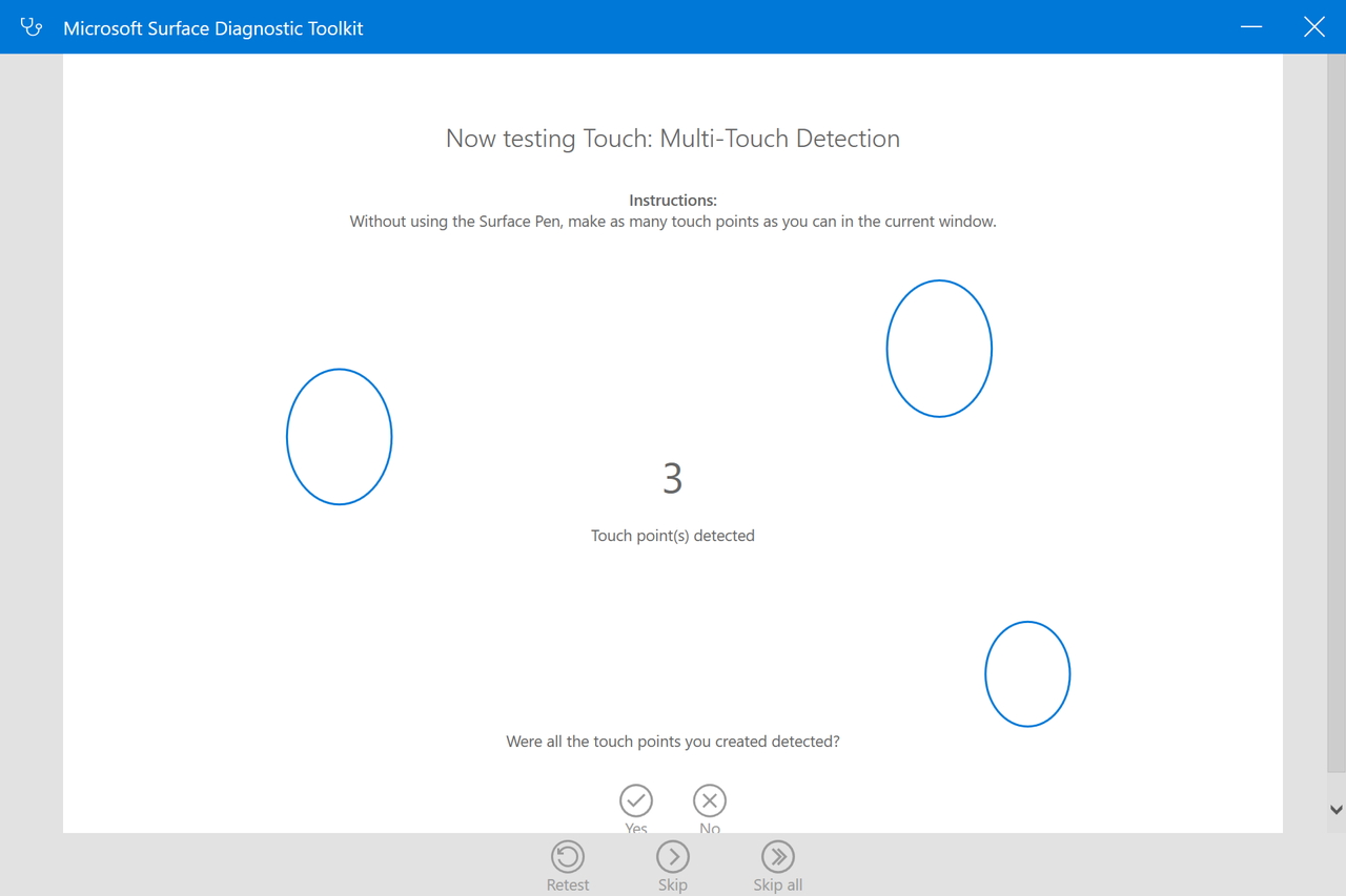 マルチタッチ検出のテスト。指で複数個所を同時押ししてみよう