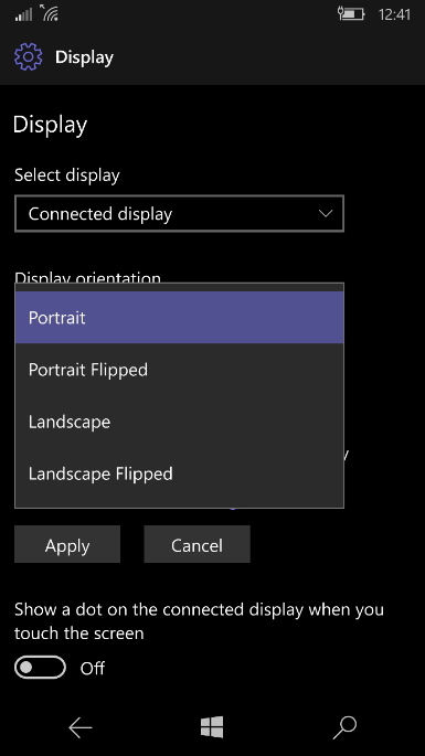「設定」アプリの［システム］－［ディスプレイ］セクション