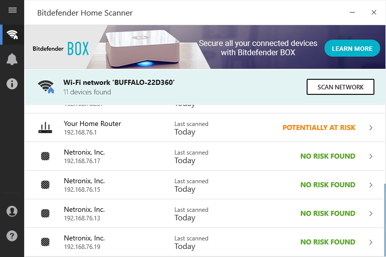 ホームネットワーク内のデバイス