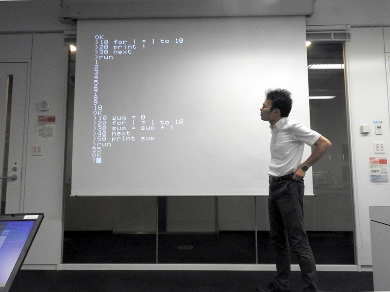 最初はダイレクトモードで操作を行ない、後半はプログラムモードで行番号を付けたプログラムを作成した