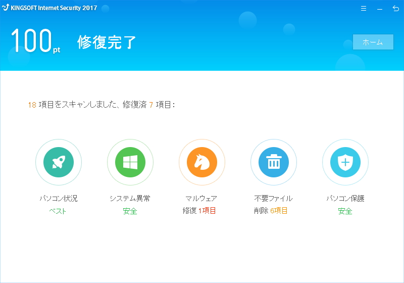 ウイルススキャンからシステムメンテナンスまでをほぼ全自動で行える