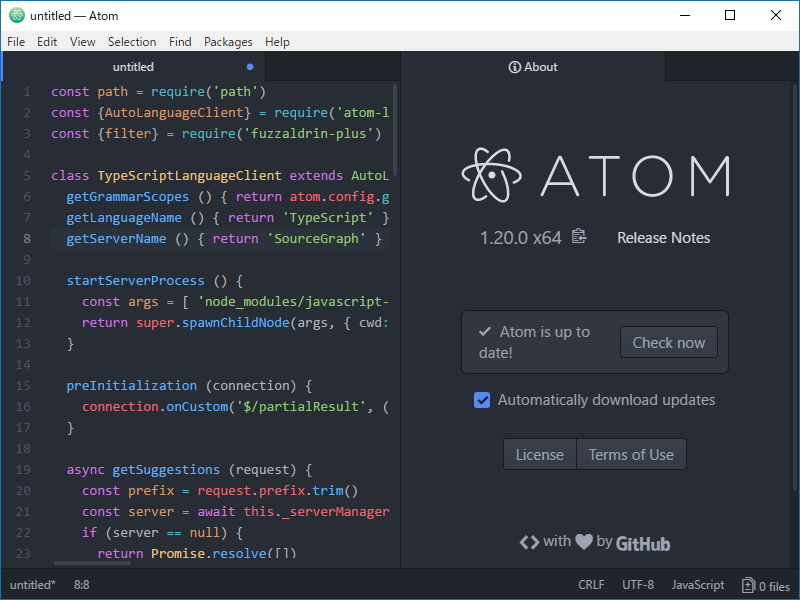 「Atom」v1.20.0