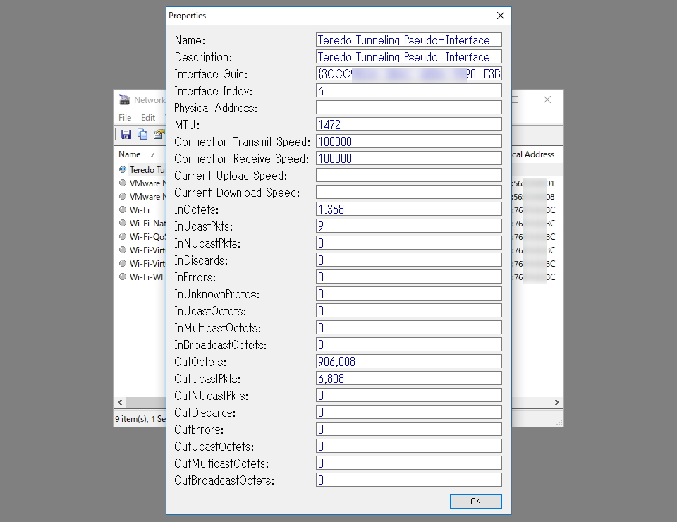 リストビューのネットワークアダプターをダブルクリックすればプロパティ画面へアクセスできる