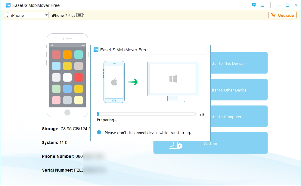 「EaseUS MobiMover Free」v2.0