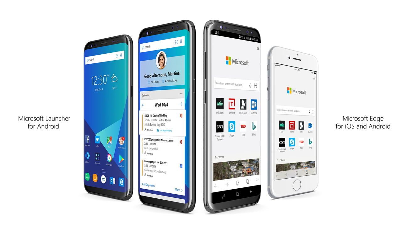 Microsoft、iOS/Android向けの「Microsoft Edge」とAndroid向けのホームアプリ「Microsoft Launcher」を発表（同社リリースより引用、以下同）