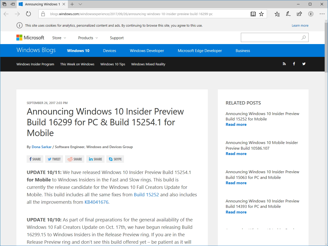 公式ブログ“Windows Experience Blog”