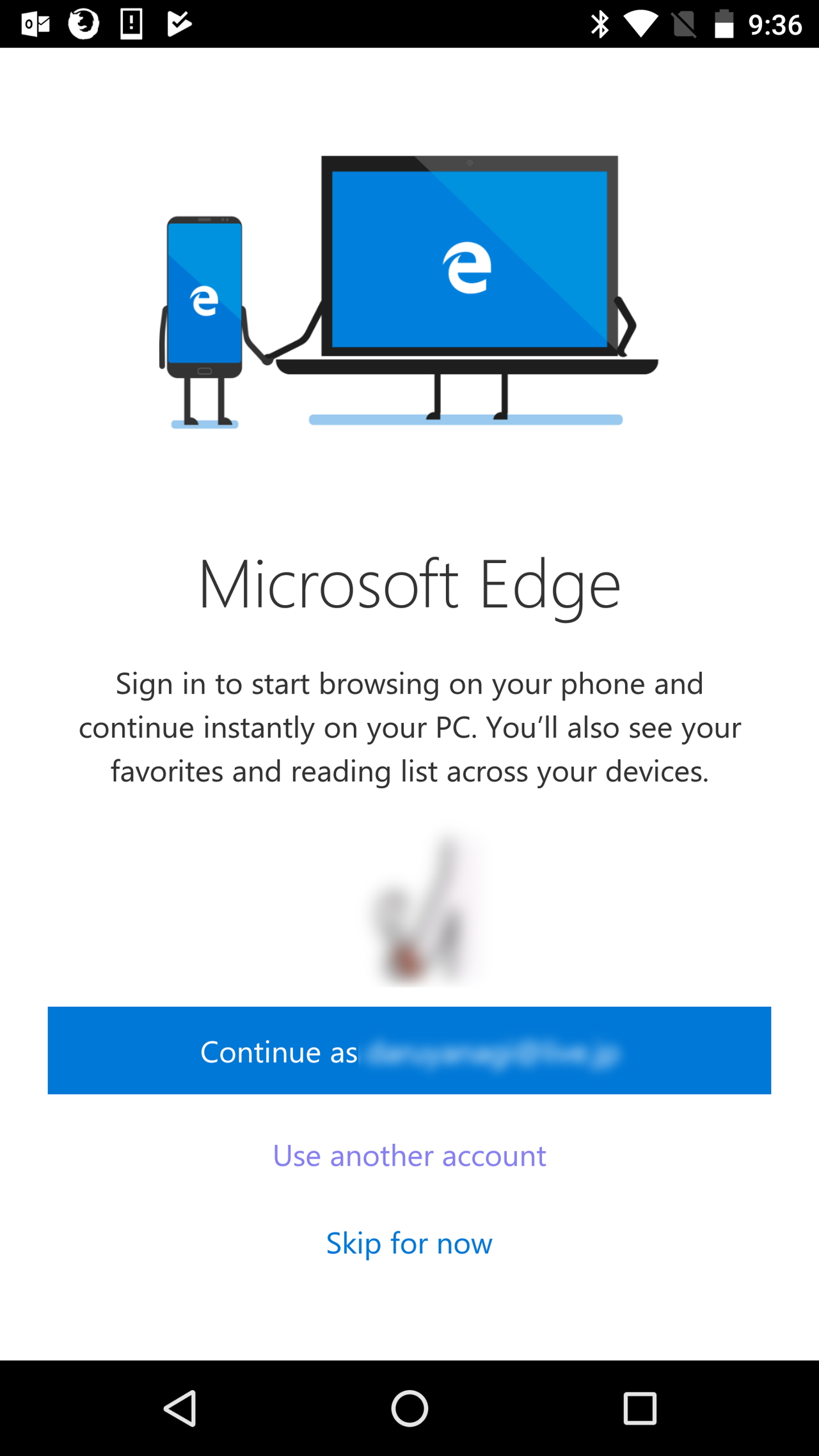 同じ“Microsoft アカウント”でログインするだけで、“お気に入り”や“リーディングリスト”、パスワードなどのデータが同期されるように