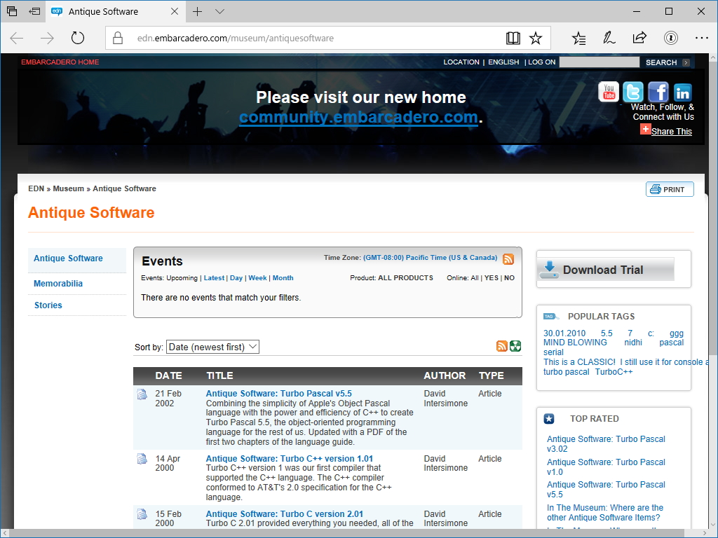 “Embarcadero Developer Network”のミュージアムサイト