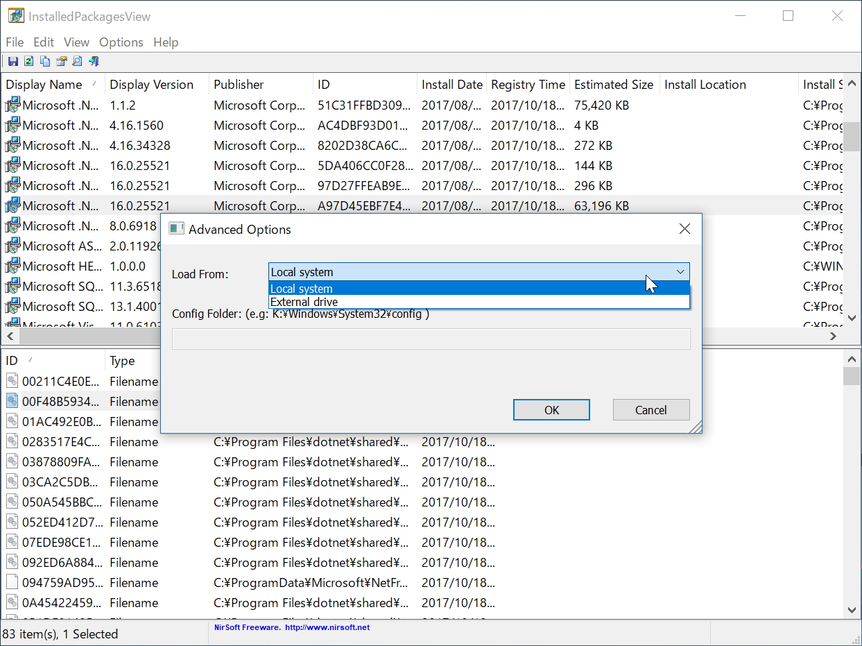 外付けドライブから情報を取得することも可能