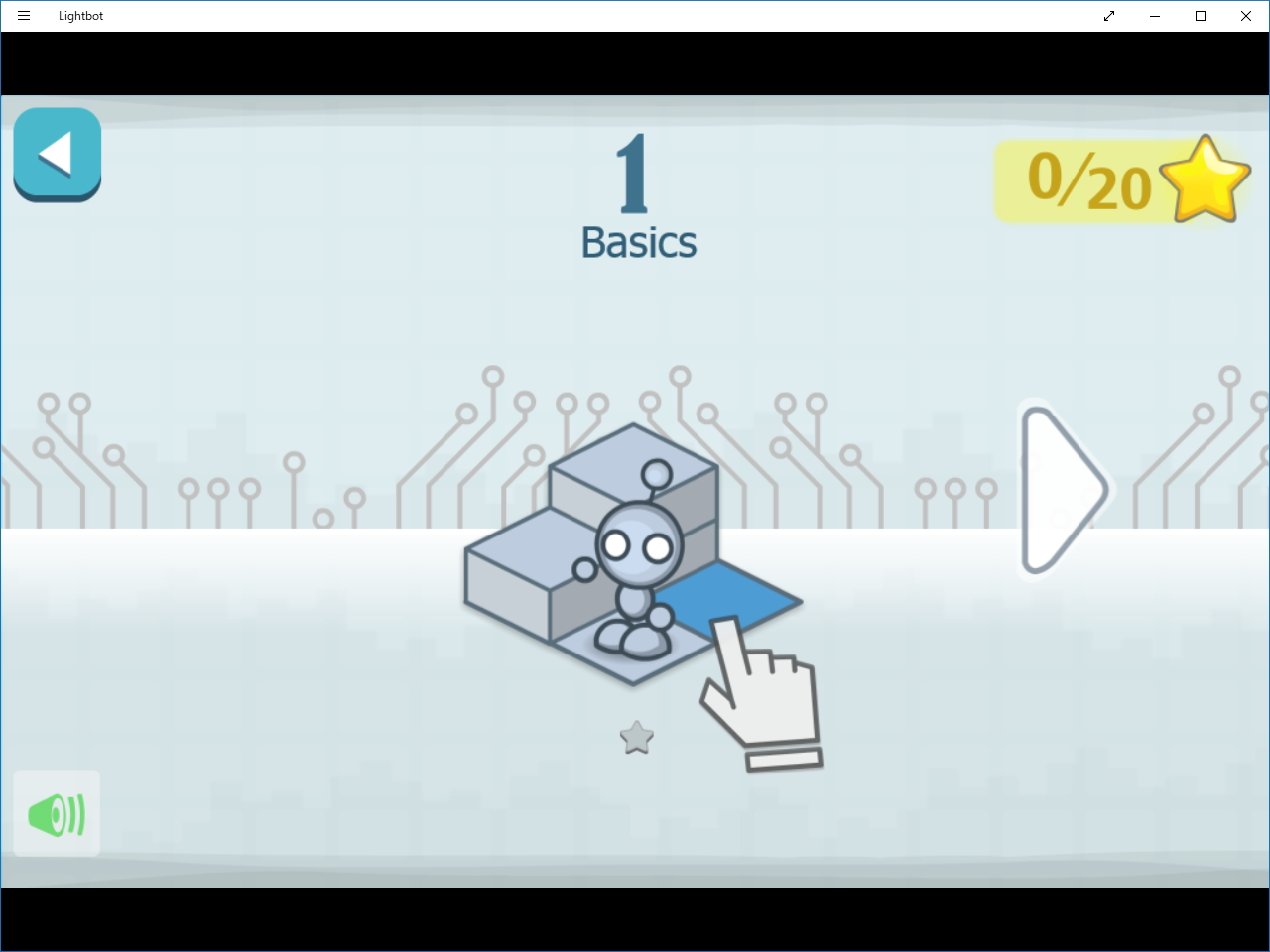 ステージの選択画面。全6ステージでプログラミングの基本概念が学べる