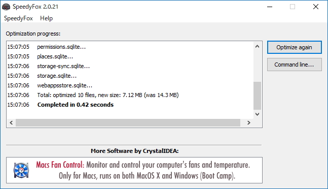 基本的に［Optimize!］ボタンを押すだけ