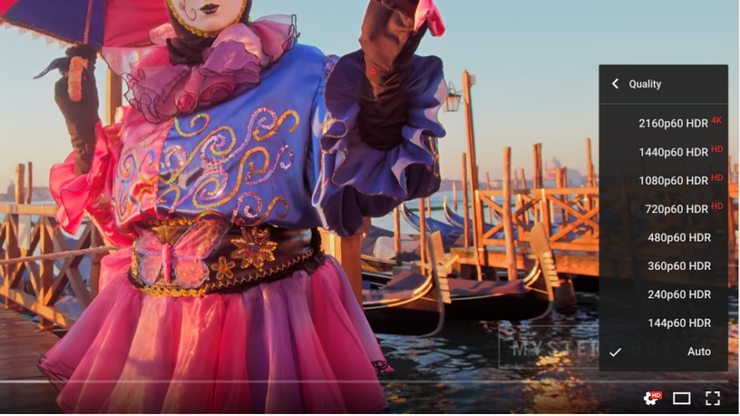 “YouTube”の再生品質設定