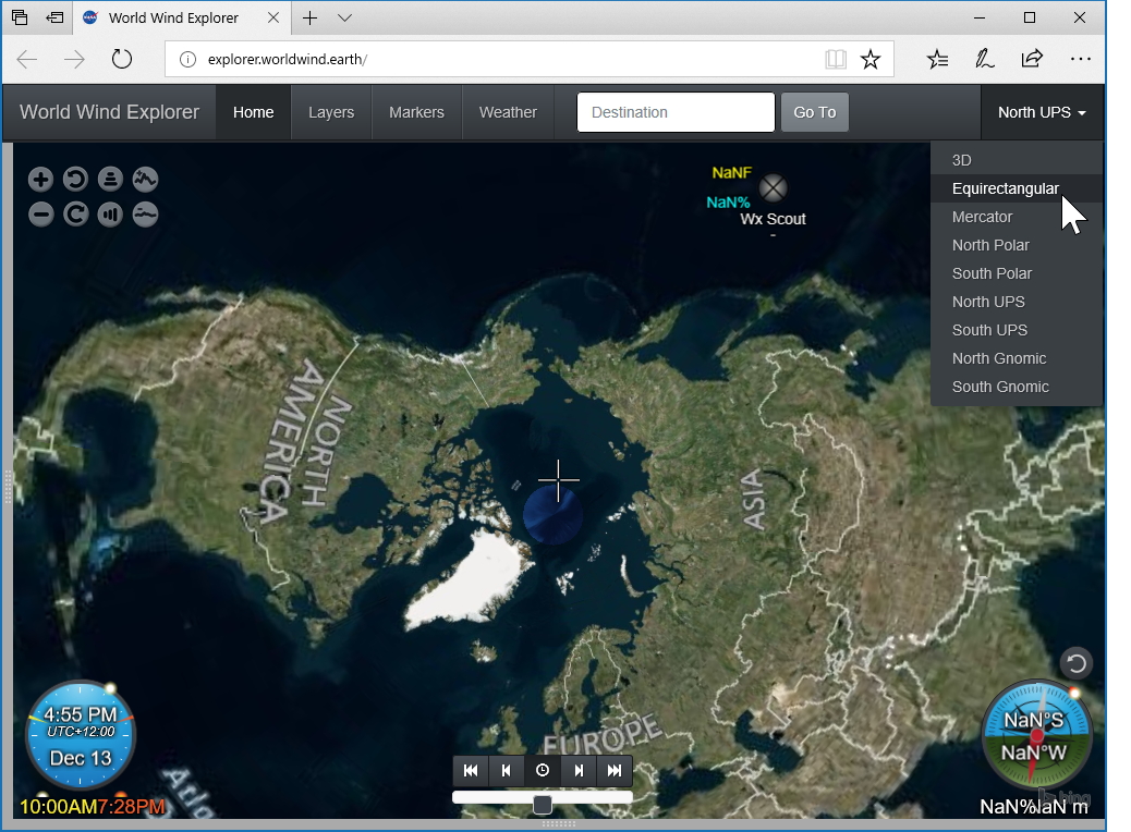 フロントエンドアプリ「World Wind Explorer」を体験