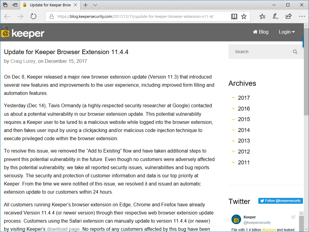 「Keeper」の公式ブログ