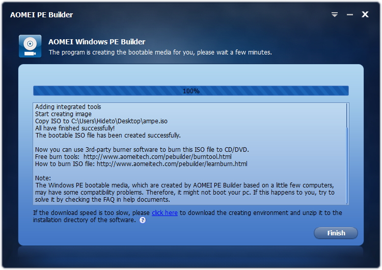 イメージファイルのダウンロードと作成処理