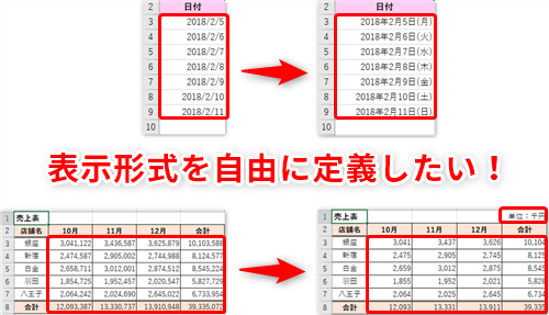 Excel】日付に曜日も入れて表示したい！エクセルで入力したデータを