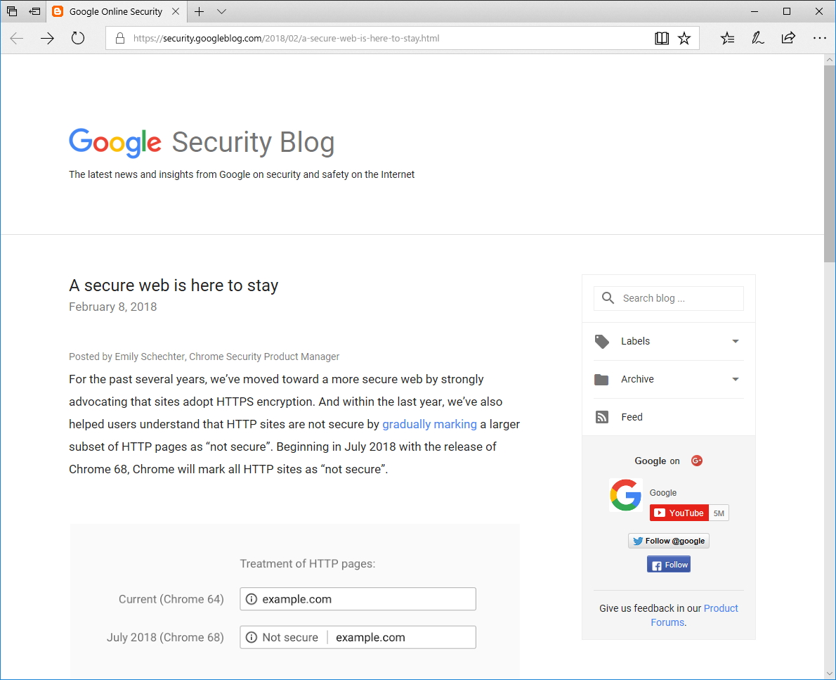 公式ブログ“Google Online Security Blog”