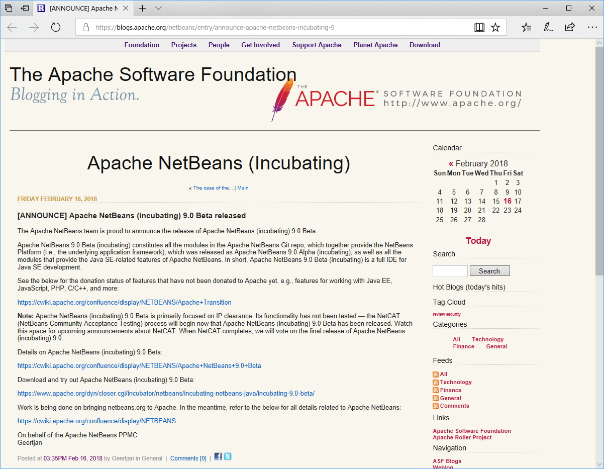 Apacheのリリース