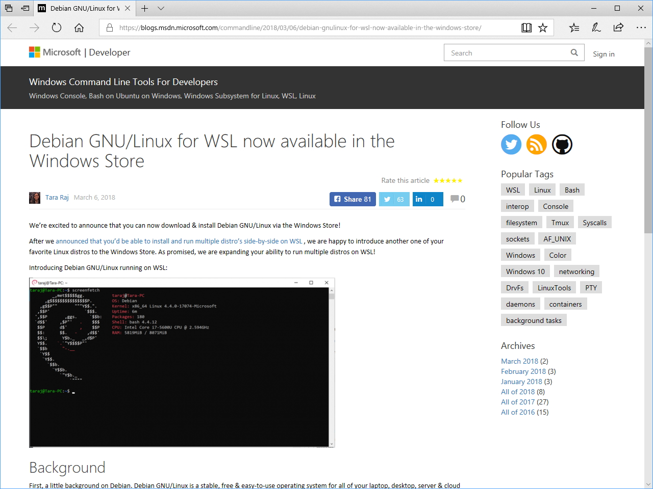 公式ブログ“Windows Command Line Tools For Developers”